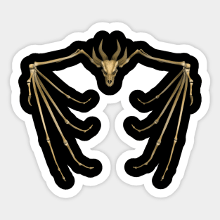 Halloween Dragon Skeleton Sticker